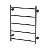 Phoenix Radii Heated Towel Ladder 550 x740mm Round Plate - Matte Black